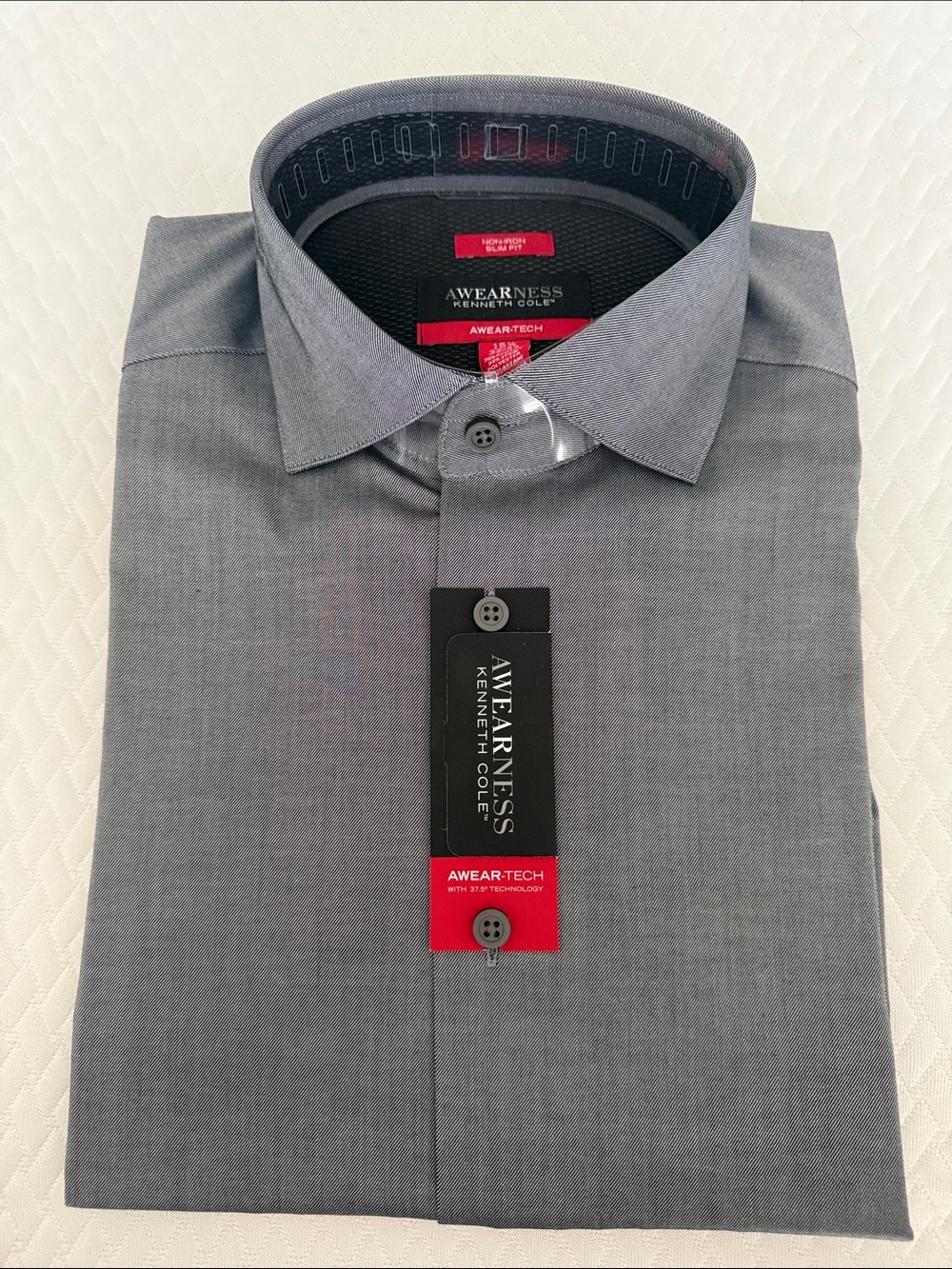 Kenneth Cole Men's Light Gray Dress Shirt